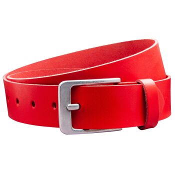 Ceinture 40 mm croûte de cuir modèle EH56-SL-Rouge 2