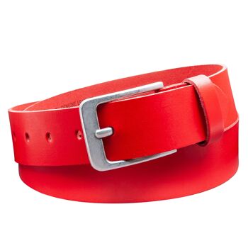 Ceinture 40 mm croûte de cuir modèle EH56-SL-Rouge 3