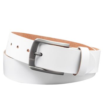 Ceinture en croûte de cuir 40 mm modèle EH560-SL-Blanc 1