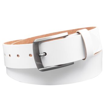 Ceinture en croûte de cuir 40 mm modèle EH560-SL-Blanc 3