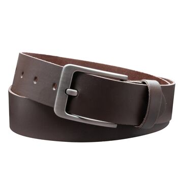 Ceinture 40 mm croûte de cuir modèle EH565-SL-Marron Foncé 1