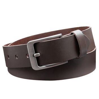 Ceinture 40 mm croûte de cuir modèle EH565-SL-Marron Foncé 3