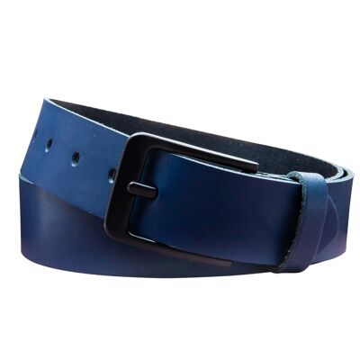 Cintura 40 mm in pelle crosta modello EH57-SL-blu scuro