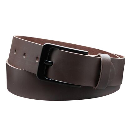 Cintura da 40 mm in pelle crosta modello EH57-SL-Dark Brown