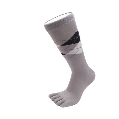 Chaussettes TOETOE® Essential Everyday Men Argyle Cotton Toe - Gris&Gris Clair