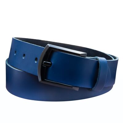 Cintura 40 mm in pelle crosta modello EH59-SL-blu scuro