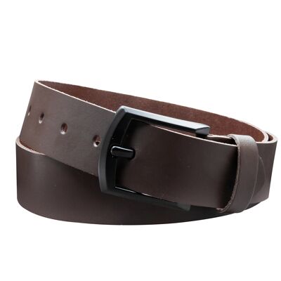 Cintura da 40 mm in pelle crosta modello EH59-SL-Dark Brown