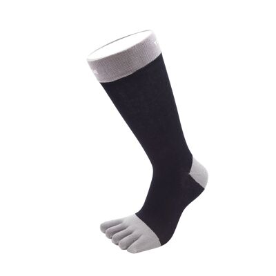 TOETOE® Essential Men Business Cotton Toe Socks - Black&Grey