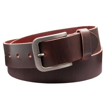 Ceinture 40 mm tout cuir modèle EH520-VL-marron foncé 3