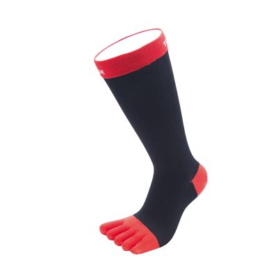 TOETOE® Essential Men Business Calcetines con puntera de algodón - Negro y rojo