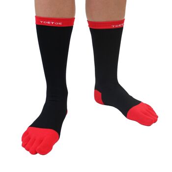 Chaussettes TOETOE® Essential Men Business Cotton Toe - Noir et Rouge 2