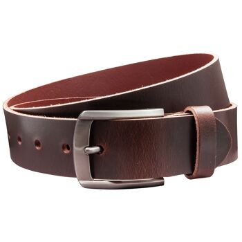 Ceinture 40 mm tout cuir modèle EH560-VL-marron foncé 2