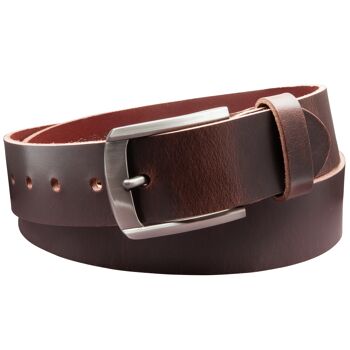 Ceinture 40 mm tout cuir modèle EH560-VL-marron foncé 3