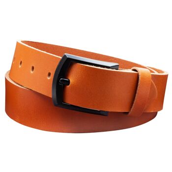 Ceinture 40 mm tout cuir modèle EH59-VL-Cognac 1