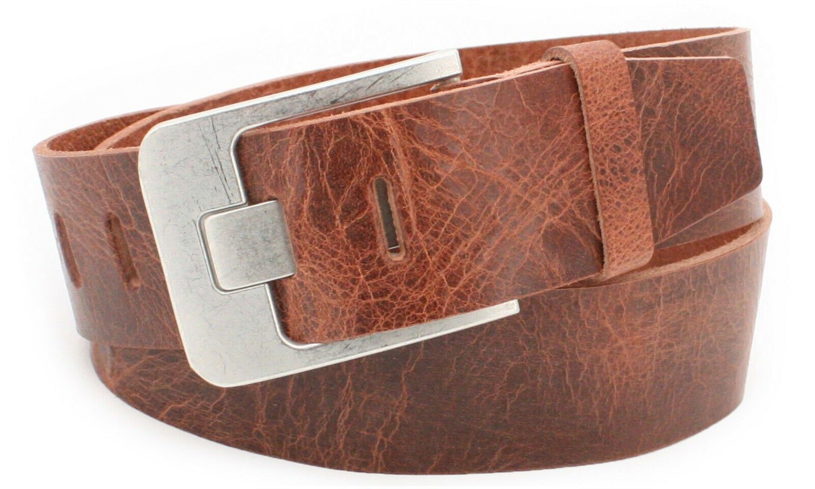 Cintura 45mm in Pelle Rustica Modello EH61-RL-Marrone Scuro