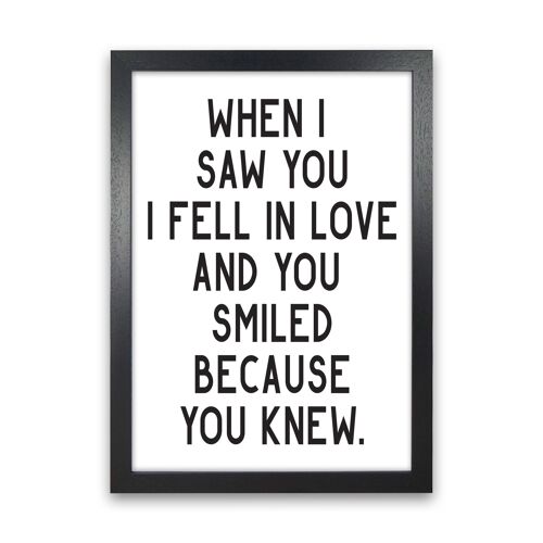 When I Saw You I Fell In Love Modern Print