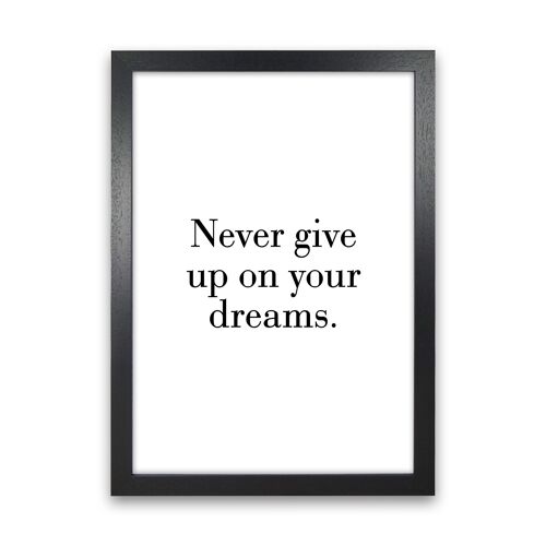 Never Give Up On Your Dreams  Art Print by Pixy Paper