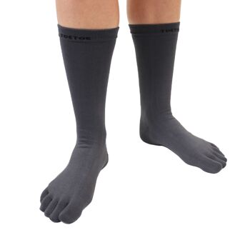 Chaussettes TOETOE® Essential Men unies à bout en coton - Anthracite 2