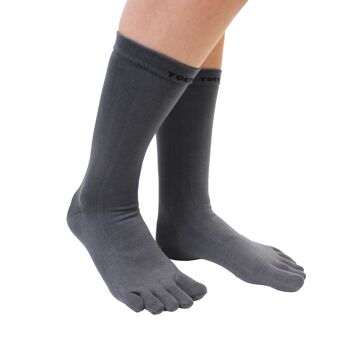 Chaussettes TOETOE® Essential Men unies à bout en coton - Anthracite 4