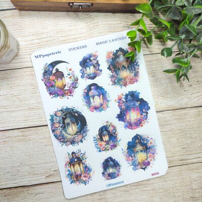 Sticker sheet in the magic lanterns 2 theme with captivating colors