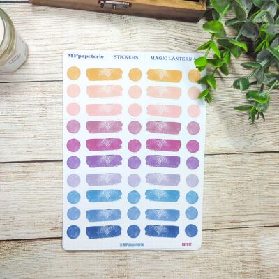 Sheet of stickers in the theme magic lanterns 4 with captivating colors