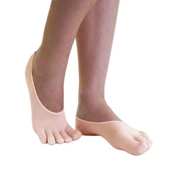 TOETOE® - Chaussettes à orteils couvre-pieds unies en soie essentielles de tous les jours 2