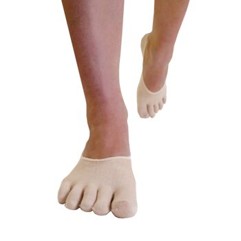 TOETOE® - Chaussettes à orteils couvre-pieds unies en soie essentielles de tous les jours 3