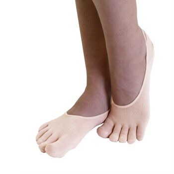 Chaussettes TOETOE® Essential Everyday Soie unies pour les pieds - Beige 4