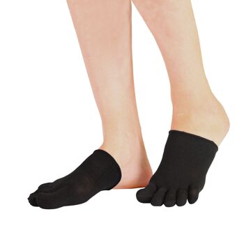 Chaussettes TOETOE® Essential Everyday Soie unies pour les pieds - Noir 2 2