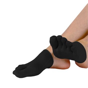 Chaussettes TOETOE® Essential Everyday Soie unies pour les pieds - Noir 2 3