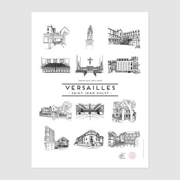 Affiche illustrée Saint Jean Hulst - Versailles 2
