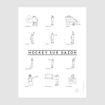 Illustrated poster FIELD HOCKEY Refereeing