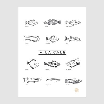 Illustriertes Poster FISHING