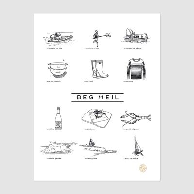 Illustrated poster BEG MEIL