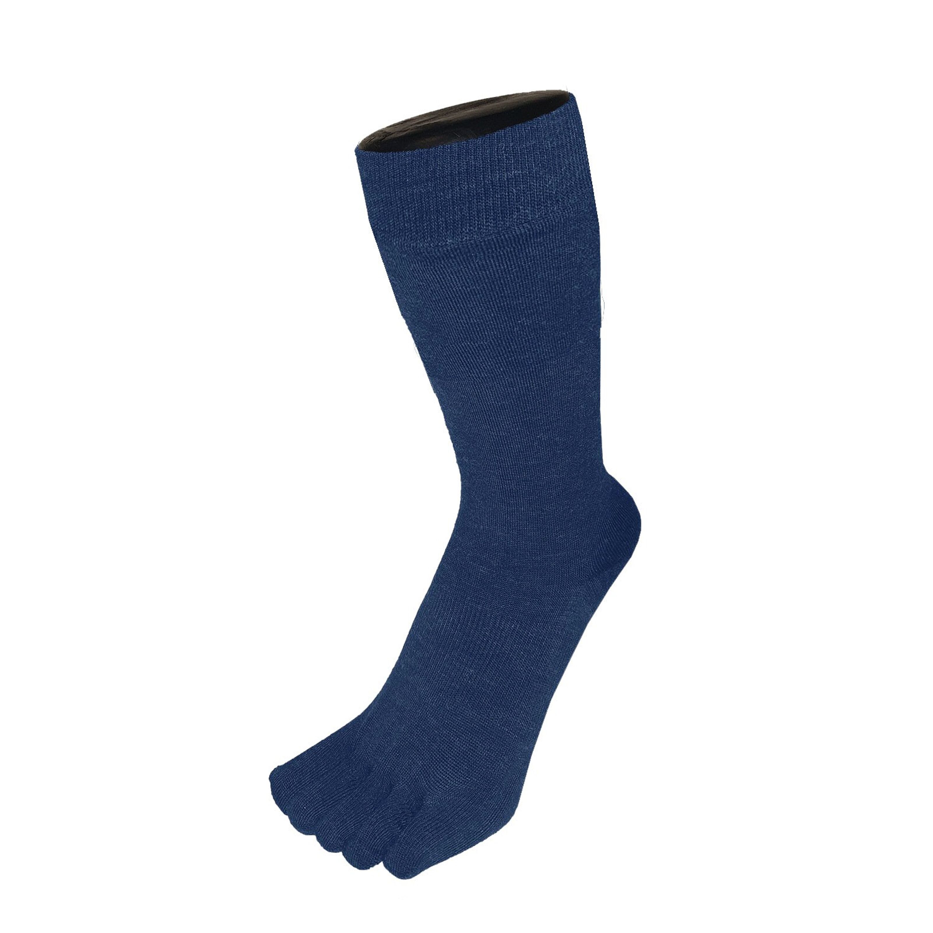 TOETOE® Essential Everyday Unisex Mid-Calf Stripy Cotton Toe Socks