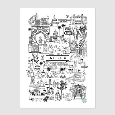 Illustrated poster ALGIERS