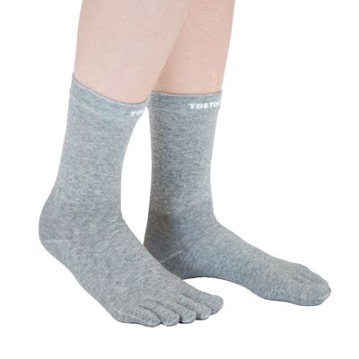 TOETOE® Health Silver Mid-Calf Toe Socks - Dark Grey