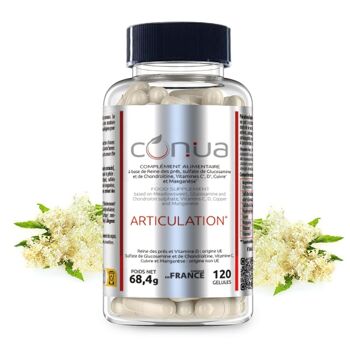 Formule Articulations douloureuses 7 en 1 Conua | GLUCOSAMINE + CHONDROÏTINE Mobilité & Souplesse Articulaire | Flexibilité Capital Osseux | + Vitamine C* et D* + Cuivre* + Manganèse + Reine des prés 3