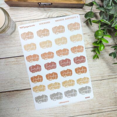 Sheet of stickers in the antique bronze theme 4