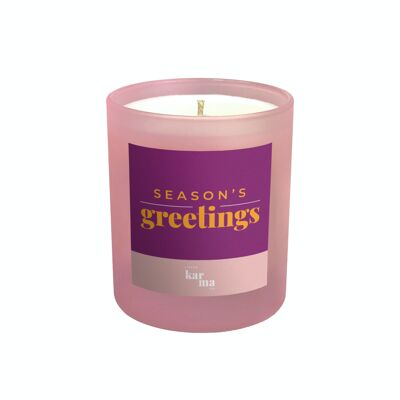 SEASON'S GREETINGS Christmas Slogan Candle - ricaricabile, fatta a mano con oli essenziali