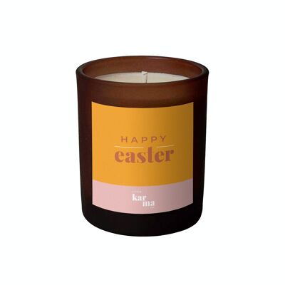 Kerze mit HAPPY EASTER-Slogan – nachfüllbar, handgefertigt mit ätherischen Ölen