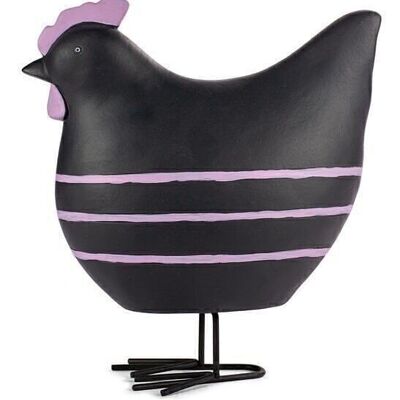 Huhn schwarz mit violetten Streifen 25 cm VE 2