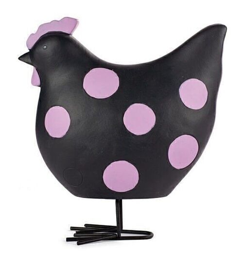 Huhn schwarz mit violetten Punkten 25 cm VE 2