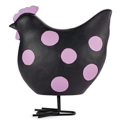 Huhn schwarz mit violetten Punkten 25 cm VE 2