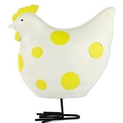 Chicken white with yellow dots 25 cm PU 2