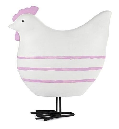 Huhn weiß mit violetten Streifen 25 cm VE 2