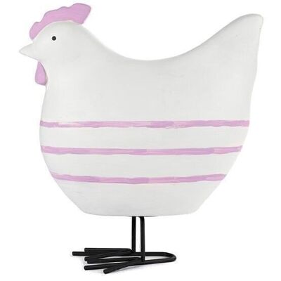 Huhn weiß mit violetten Streifen 25 cm VE 2