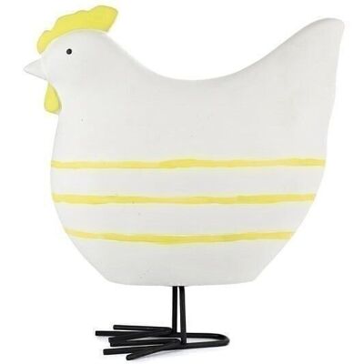 Chicken white with yellow stripes 25 cm PU 2