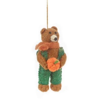 Handmade Felt Radley the Bear Hanging Autumnal Decoration