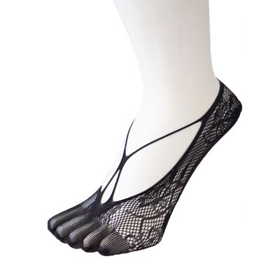 Couvre-pieds en nylon résille TOETOE® Legwear - Noir